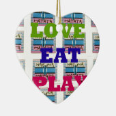 Love Eat Play Hakuna Matata Kunstdruk Keramisch Ornament (Rechts)