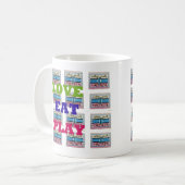 Love Eat Play Hakuna Matata Kunstdruk Koffiemok (Voorkant links)