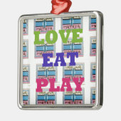 Love Eat Play Hakuna Matata Kunstdruk Metalen Ornament (Links)