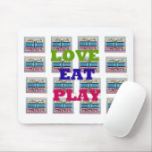Love Eat Play Hakuna Matata Kunstdruk Muismat (Met muis)