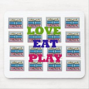 Love Eat Play Hakuna Matata Kunstdruk Muismat