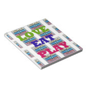 Love Eat Play Hakuna Matata Kunstdruk Notitieblok (Schuin)