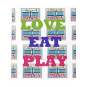 Love Eat Play Hakuna Matata Kunstdruk Notitieblok (Voorkant)