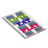 Love Eat Play Hakuna Matata Kunstdruk Notitieboek (Rechterzijde)