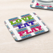 Love Eat Play Hakuna Matata Kunstdruk Onderzetter (Linkerzijde)