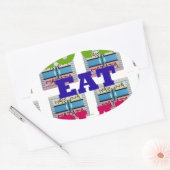 Love Eat Play Hakuna Matata Kunstdruk Ovale Sticker (Envelop)