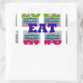 Love Eat Play Hakuna Matata Kunstdruk Rechthoekige Sticker (Tas)