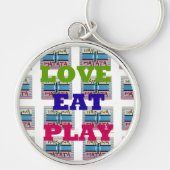 Love Eat Play Hakuna Matata Kunstdruk Sleutelhanger (Voorkant)