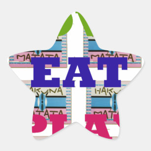 Love Eat Play Hakuna Matata Kunstdruk Ster Sticker