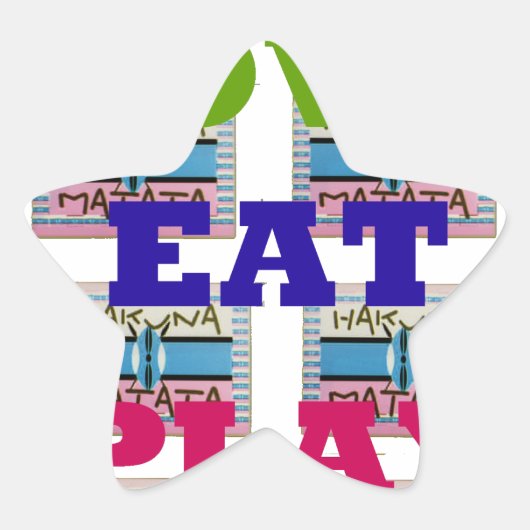 Love Eat Play Hakuna Matata Kunstdruk Ster Sticker (Voorkant)