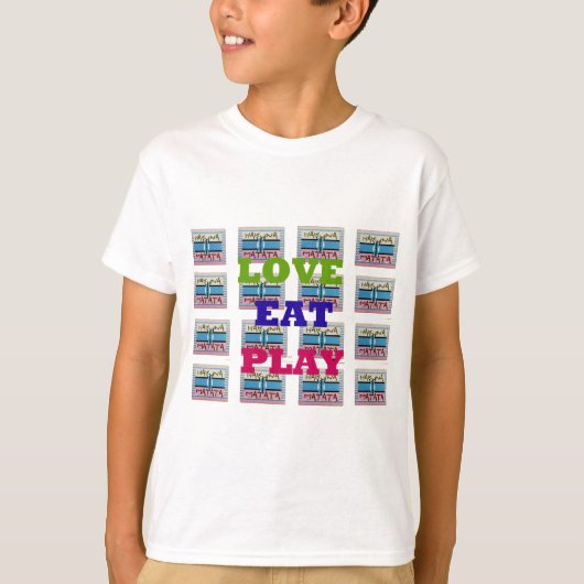 Love Eat Play Hakuna Matata Kunstdruk T-shirt (Voorkant)