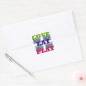 Love Eat Play Hakuna Matata Kunstdruk Vierkante Sticker (Envelop)