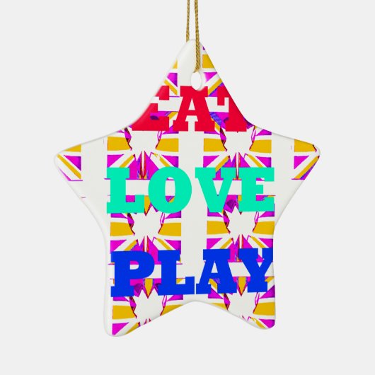 Love Eat Play Heart Hakuna Matata kleuren.png Keramisch Ornament (Rechts)
