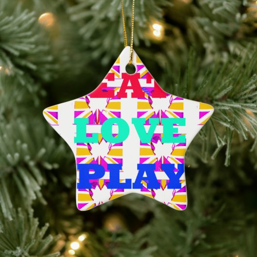 Love Eat Play Heart Hakuna Matata kleuren.png Keramisch Ornament (Boom)