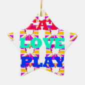 Love Eat Play Heart Hakuna Matata kleuren.png Keramisch Ornament (Voorkant)