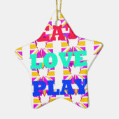 Love Eat Play Heart Hakuna Matata kleuren.png Keramisch Ornament (Links)