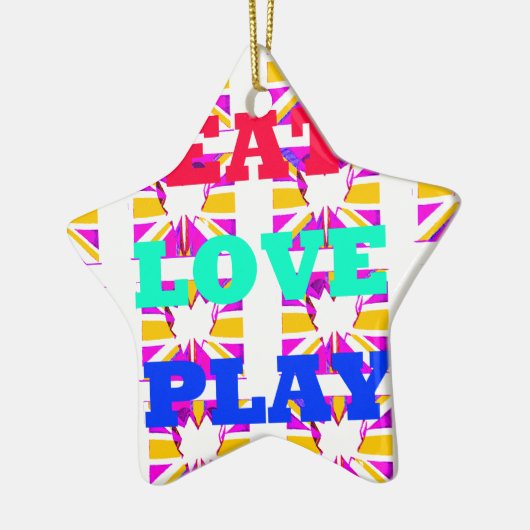 Love Eat Play Heart Hakuna Matata kleuren.png Keramisch Ornament (Links)
