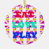 Love Eat Play Heart Hakuna Matata kleuren.png Keramisch Ornament (Voorkant)