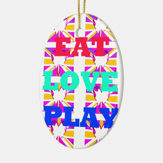 Love Eat Play Heart Hakuna Matata kleuren.png Keramisch Ornament (Links)