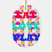 Love Eat Play Heart Hakuna Matata kleuren.png Keramisch Ornament (Voorkant)