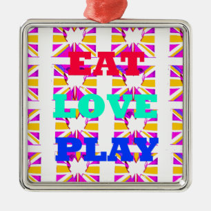 Love Eat Play Heart Hakuna Matata kleuren.png Metalen Ornament