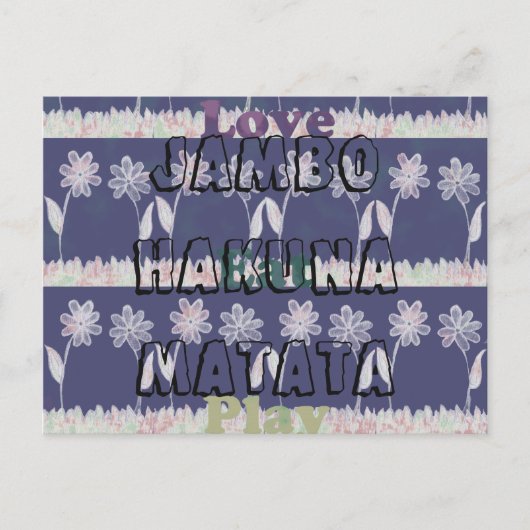 Love Eat Play Jambo Hakuna Matata floral Briefkaar Briefkaart (Voorkant)