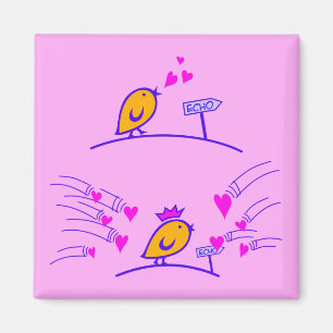 LOVE ECHO - Stripverhalen Vogels Tweetlercools 3 Magneet