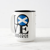 LOVE Edinburgh Scotland 15oz Tweekleurige Koffiemok (Voorkant links)