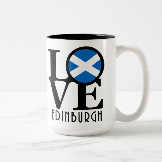 LOVE Edinburgh Scotland 15oz Tweekleurige Koffiemok (Rechts)