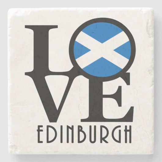 LOVE Edinburgh Scotland Stenen Onderzetter (Voorkant)