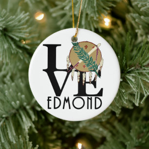 LOVE Edmond Oklahoma Keramisch Ornament