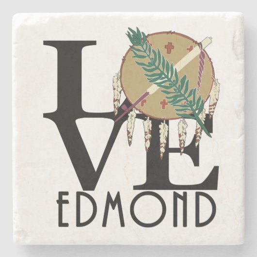 LOVE Edmond Oklahoma Stenen Onderzetter (Voorkant)