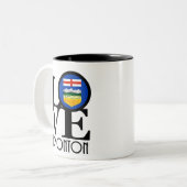 LOVE Edmonton 11oz Tweekleurige Koffiemok (Voorkant links)