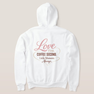 Love eerst koffie ten tweede typografie ontwerp vo hoodie