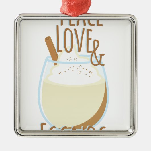 Love & Eggnog Metalen Ornament (Voorkant)