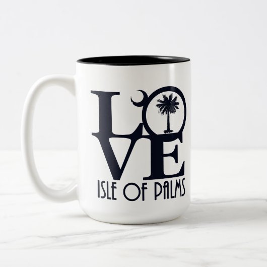 LOVE eiland Palms 15oz Tweekleurige Koffiemok (Links)