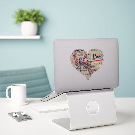 Love El Paso TX  Map Sticker (Laptop op bureau)