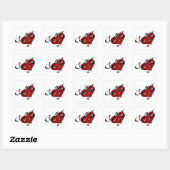 Love Electric Guitar Heart Vierkante Sticker (Vel)