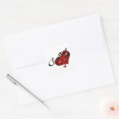 Love Electric Guitar Heart Vierkante Sticker (Envelop)