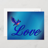 Love Elegant Bluebird Briefkaart (Voorkant / Achterkant)