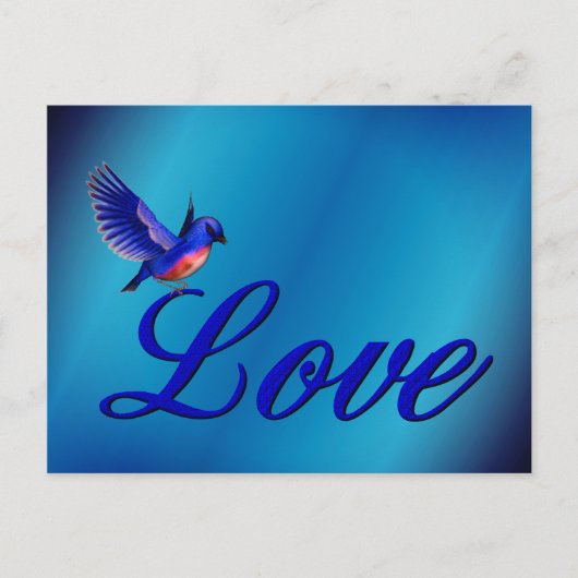 Love Elegant Bluebird Briefkaart (Voorkant)