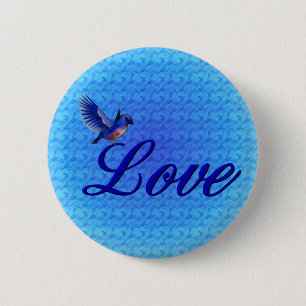 Love Elegant Bluebird Button