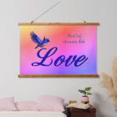 Love Elegant Bluebird Inspirerend Hangend Wandkleed (Slaapkamer)