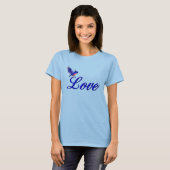 Love Elegant Bluebird Inspirerend T-shirt (Voorkant volledig)