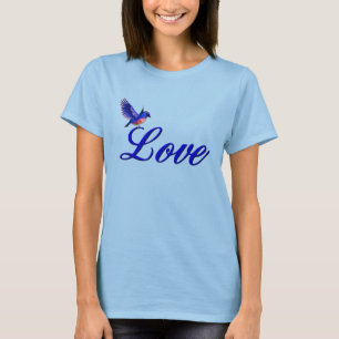 Love Elegant Bluebird Inspirerend T-shirt