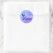 Love Elegant Bluebird Personalized Ronde Sticker (Tas)