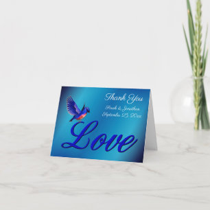 Love Elegant Bluebird Wedding Hartelijk dank Bedankkaart