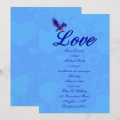 Love Elegant Bluebird Wedding Kaart (Voorkant / Achterkant)