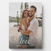 LOVE Elegant Calligraphy Couple Photo Wedding Fotoplaat (voorkant)