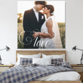 LOVE Elegant Calligraphy Couple Wedding Photo Canvas Afdruk (Insitu (Slaapkamer))